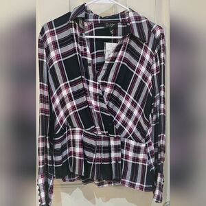 Plaid Button-Up Dress